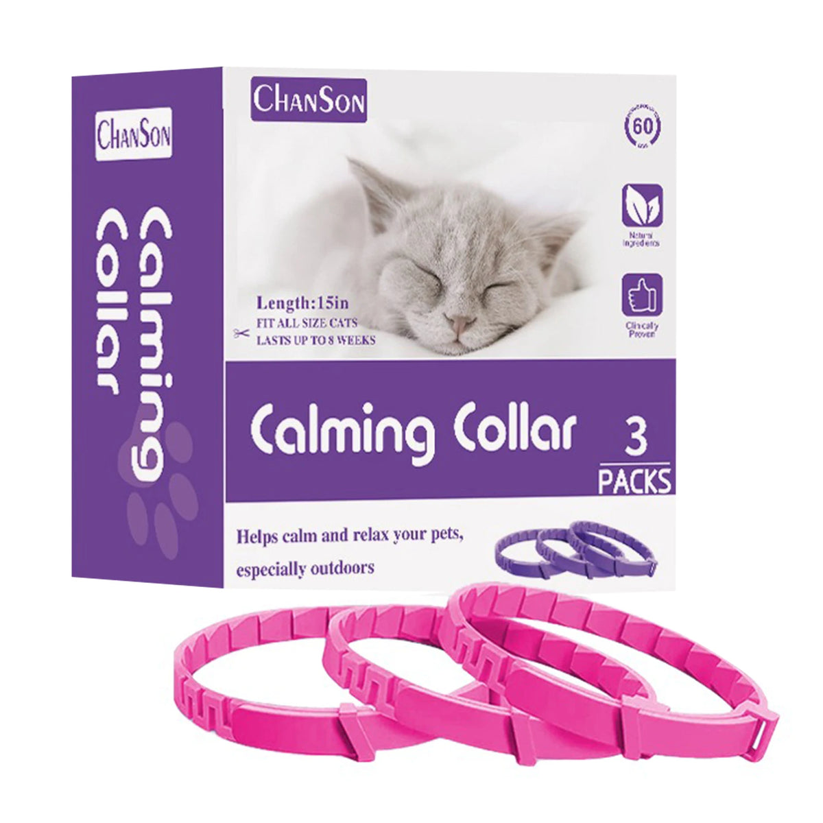 Dogs Calming Pheromones Collar Relieve Reduce Anxiety Stress Adjustable Relaxing Comfortable Collar Breakaway Design For Pet