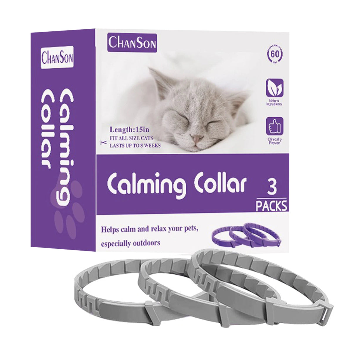 Dogs Calming Pheromones Collar Relieve Reduce Anxiety Stress Adjustable Relaxing Comfortable Collar Breakaway Design For Pet