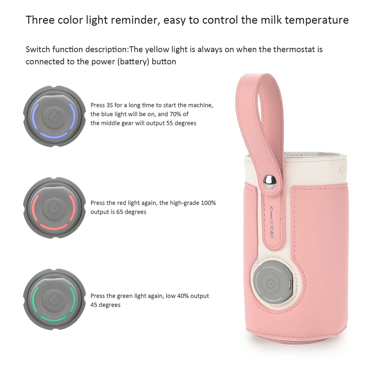 Chauffe-Biberon Portable USB – 3 Niveaux de Température