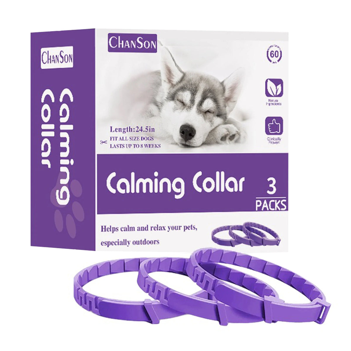Dogs Calming Pheromones Collar Relieve Reduce Anxiety Stress Adjustable Relaxing Comfortable Collar Breakaway Design For Pet